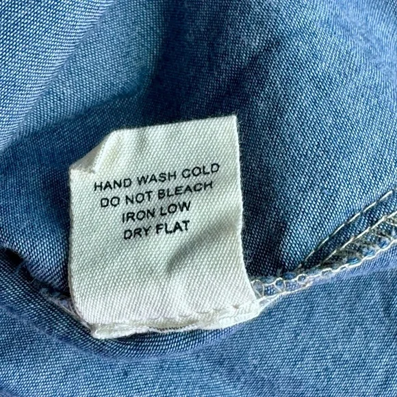 Iris‎ Los Angeles Denim Button Down Long Sleeve Shirt Size S - Picture 6 of 9